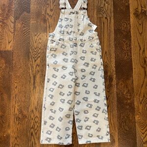 NWT Zara kids gray animal print patterned overalls